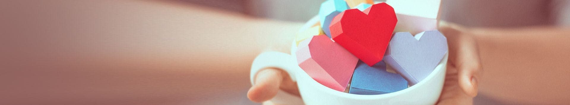 Image of love sign in bowl showing the trust and love withing in the team